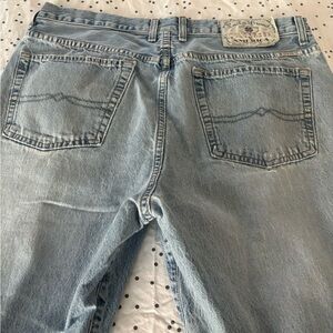 Authentic Vintage Lucky Brand Dungarees light wash straight leg distressed 34x30